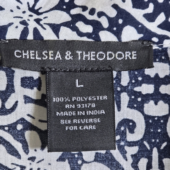 Chelsea & Theodore Blue White Sleeveless Full Maxi Floral Dress Size Large. - Picture 2 of 15